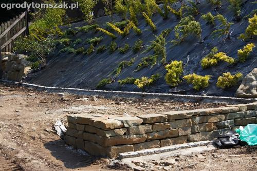 wilkowice mikuszowice lodygowice bystra ogrod murki piaskowiec trawnik schody piwniczka formowanie terenu skarpy IMG 7665